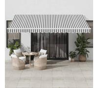 Festnight Store banne Motorisé 4,5X 3,5 m Store banne Aluminium avec LED Intégré Auvent de Terrasse Rétractable aux UV/Vent/Eau pour Patio Balcon-Anthracite et blanc-450 x 350 cm