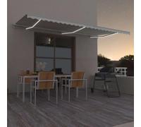 Festnight Store banne Motorisé 6 x 3m Store banne Aluminium avec LED Intégré Auvent de Terrasse Rétractable aux UV/Vent/Eau pour Patio Balcon-Crème-600 x 300 cm