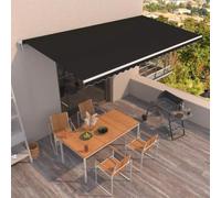 Festnight Store Banne Motorisé 6x3,5 Store banne Electrique avec Télécommande Auvent Rétractable à Bras Repliable pour Balcons Terrasse et Jardin-Anthracite-600 x 350 cm