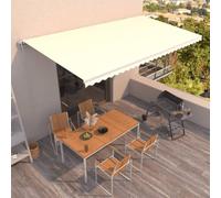 Festnight Store Banne Motorisé 6x3,5 Store banne Electrique avec Télécommande Auvent Rétractable à Bras Repliable pour Balcons Terrasse et Jardin-Crème-600 x 350 cm