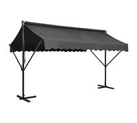 Festnight Store Double Pente 4 x 3 m Store banne rétractable Inclinaison réglable pour Balcons Terrasse et Jardin-Anthracite