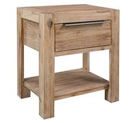 Festnight Tables de Chevet Murale,Meuble de Nuit, Table de Chevet avec tiroir 40x30x48 cm Bois d'acacia Massif pour Salon, Chambre, Couloir, Bureau