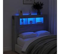 Festnight Tete de lit 120 cm Tete de lit LED Tête de lit 120 avec Rangement Têtes de lit pour Adulte Armoire de Tête de Lit Murale Meuble de Chambre à Coucher-Sonoma gris-120 x 103.5 cm