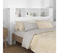 Festnight Tete de lit 160 cm Tête de lit avec Rangement Têtes de lit pour Adulte Armoire de Tête de Lit Murale Meuble de Chambre à Coucher avec Rangement-Blanc-160x18,5x104,5 cm