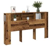 Festnight Tete de lit 180 cm Tête de lit avec Rangement Têtes de lit pour Adulte Armoire de Tête de Lit Murale Meuble de Chambre à Coucher avec Rangement-Vieux bois-180x18.5x102.5 cm
