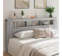 Festnight Tete de lit 200 cm Tete de lit LED Tête de lit 200 avec Rangement Têtes de lit pour Adulte Armoire de Tête de Lit Murale Meuble de Chambre à Coucher-Sonoma gris-200 x 103.5 cm