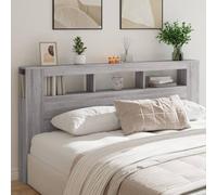 Festnight Tête de lit LED Tête de lit avec Rangement têtes de lit pour Adulte Bois Rangement Bois d'ingénierie-Sonoma gris-200 x 103.5 cm