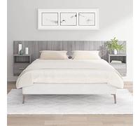 Festnight tête de lit,tête de lit avec Chevet Suspendu,tête de lit avec Rangement,tête de lit Bois,Tête de lit et Tables de Chevet Un tiroir et Une étagère-Sonoma Gris