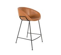 FESTON - Chaise de bar simili cuir marron H76 Marron
