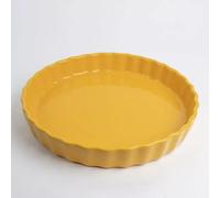 FESTONNEE Moule à tarte en Céramique D 28 cm BRETAGNE CERAMIQUE INDUSTRIE Jaune safran