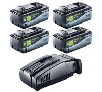 Festool 18V 4x8,0/SCA16 Kit énergie 4x batterie 18 V 8,0 Ah ( 4x 577323 ) + chargeur ( 576953 )