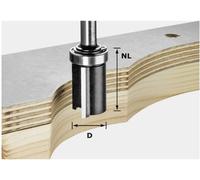 Festool 491028 Fraise à rainer Longueur 62 mm Dimension produit, Ø 19.05 mm Longueur de travail 25 mm Diamètre de tige 8 mm