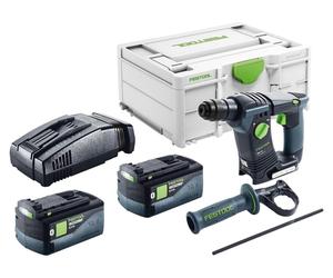 Festool BHC 18-Basic Marteau perforateur sans fil 18 V 1,8 J SDS Plus Brushless + 2x batterie 5,0 Ah + chargeur rapide + Systainer
