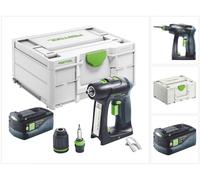 Festool C 18-Basic Perceuse-visseuse sans fil 18 V 45 Nm Brushless + 1x batterie 5,0 Ah + Systainer - sans chargeur
