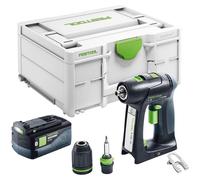 Festool C 18-Basic Perceuse-visseuse sans fil 18 V 45 Nm Brushless + 1x batterie 5,0 Ah + Systainer - sans chargeur