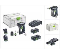 Festool C 18 HPC 4,0 l-Set Perceuse-visseuse sans fil 18 V 45 Nm Brushless ( 576993 ) + 2x batterie 4,0 Ah + chargeur + embout excentrique + embout angulaire + Systainer