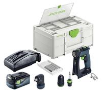 Festool CXS 18-Basic-Set Perceuse-visseuse sans fil 18 V 40 Nm Brushless + 1x batterie 5,0 Ah + chargeur + Systainer