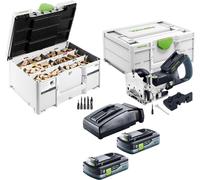 Festool DFC 500 E-Basic fraiseuse à tourillonner sans fil DOMINO 18 V 4 - 10 mm + 2x batterie 4,0 Ah + chargeur + assortiment de chevilles + Systainer