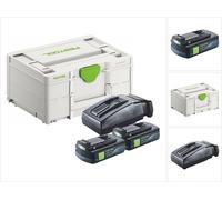 Festool Energie Set 2x BP 18 Li 3,0 C batterie 18 V 3,0 Ah / 3000 mAh Li-Ion ( 2x 577658 ) + chargeur TCL 6 ( 201135 ) + Systainer