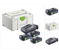 Festool Energie Set 3x BP 18 Li 3,0 C batterie 18 V 3,0 Ah / 3000 mAh Li-Ion ( 3x 577658 ) + chargeur TCL 6 ( 201135 ) + Systainer