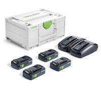 Festool Energie-Set Starterset 4x 4Ah 4x batterie 18V, 4.0Ah, chargeur rapide, Systainer, 577104