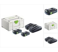 Festool energy set 2x BP 18 Li 3,0 C batterie 18 V 3,0 Ah / 3000 mAh Li-Ion ( 2x 577658 ) + TCL 6 DUO double chargeur ( 577017 ) + Systainer