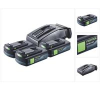 Festool Energy Set 3x BP 18 Li 3,0 C Battery 18 V 3,0 Ah / 3000 mAh Li-Ion ( 3x 577658 ) + TCL 6 Charger ( 201135 )