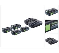 Festool Energy Set 4x BP 18 Li 3.0 C Batterie 18 V 3.0 Ah / 3000 mAh Li-Ion ( 4x 577658 ) + TCL 6 DUO Doppel Ladegert ( 577017 )