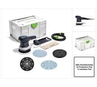Festool ETS 150/5 EQ-Plus Ponceuse excentrique 310 W 150 mm + 250x disque de ponçage + 2x Protection Pad + Interface Pad + systainer