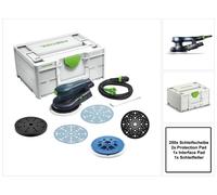Festool ETS EC 150/5 EQ-Plus Ponceuse excentrique 400 W 150 mm Brushless + 250x disque de ponçage + 2x Protection Pad + Interface Pad + plateau de ponçage + systainer