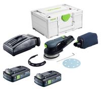 Festool ETSC 2 125-Basic Ponceuse excentrique sans fil 18 V 125 mm Brushless + 2 batteries 4,0 Ah + chargeur + Systainer