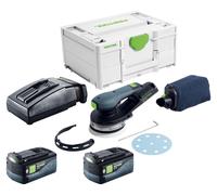 Festool ETSC 2 125-Basic Ponceuse excentrique sans fil 18 V 125 mm Brushless + 2x batterie 5,0 Ah + chargeur + Systainer