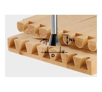 Fraise à queue d'aronde HW avec queue de 8mm FESTOOL HW S8 D16/13,5/15° - 490993
