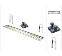 Festool FS 1400/2 rail de guidage 1400 mm ( 491498 ) + 2x FSZ 120 serre-joint ( 489570 ) + FS-OF 1400 butée de guidage ( 492601 )