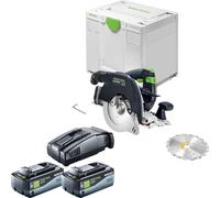 Festool HKC 55 KEB-Basic Scie circulaire portative sans fil 18 V 160 mm Brushless + 2x batterie 8,0 Ah + chargeur + Systainer