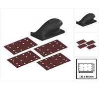 Festool HSK 80x133 H Bloc de ponçage dur 80 x 133 mm ( 495967 ) + 200x bandes abrasives P40 / P60 / P120 / P180