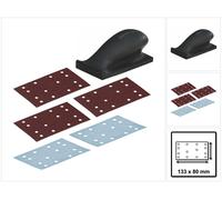 Festool HSK 80x133 H Bloc de ponçage dur 80 x 133 mm ( 495967 ) + 350x bandes abrasives P60 / P100 / P120 / P180 / P240