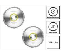 Festool HW Lame de scie circulaire 216 x 2,3 x 30 mm, W60 - 216 mm, 60 dents - 2pcs. (2x 500125)