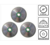 Festool Jeu de lames de scie circulaire spéciales TF58 3x 190 x 2,6 mm 190 mm ( 3x 492051 ) 58 dents