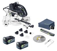 Festool KAPEX KSC 60 EB-Basic Scie à onglets à batterie 18 V / 36 V 216 mm Brushless + 2x batterie 5,0 Ah - sans chargeur