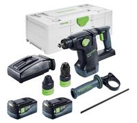 Festool KHC 18 EB-Basic marteau combiné sans fil 18 V 2.6 J SDS-Plus Brushless + 1x batterie 5.0 Ah + chargeur + systainer