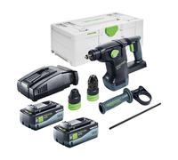 Festool KHC 18 EB-Basic Marteau combiné sans fil 18 V 2,6 J SDS-Plus Brushless + 2x batterie 8,0 Ah + chargeur rapide + Systainer