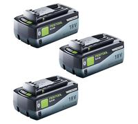 Festool kit batterie 3x BP 18 Li 8,0 HP-ASI Batterie 18 V 8,0 Ah ( 3x 577323 ) 8000 mAh Li-ion avec indicateur de charge