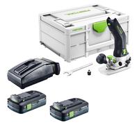 Festool MFKC 700 EB-Basic Module de batterie pour toupie à chanfreiner 18 V 8 mm sans balais + 2 batteries 4,0 Ah + chargeur + Systainer