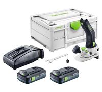 Festool MFKC 700 KA EB-Basic Module de batterie pour toupie à chanfreiner 18 V 8 mm sans balais + 2 batteries 4,0 Ah + chargeur + Systainer