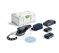Festool Ponceuse Excentrique sans Fil ETSC 2 125 I-Plus Set | Ponceuse orbitale hybride 125 mm - 2 batteries 18 V 4,0 Ah - chargeur - Systainer inclus