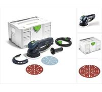 Festool RO 150 FEQ-Plus ROTEX Ponceuse roto-excentrique 720 W avec boîtier Systainer + Patin de ponçage MPE + 50x Abrasifs Rubin P150