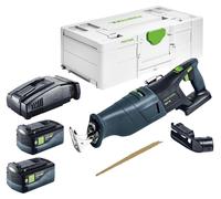 Festool RSC 18 EB-Basic Scie sabre sans fil 18 V Brushless + 2x batterie 5,0 Ah + chargeur rapide + Systainer