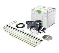 Festool Scie Circulaire HK 55 EBQ-Plus avec Rail FSK 420 | Scie circulaire portative professionnelle - inclinaison 0-50°, aspiration 27/36 mm, livrée avec Systainer