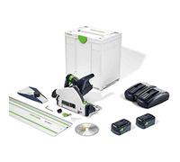Festool TSC 55 5,0 KEBI-Plus/XL-FS Scie plongeante sans fil 18 V / 36 V ( 2x 18 V ) 160 mm ( 577391 ) Brushless + 2x batterie 5,0 Ah + chargeur double + rail de guidage + Systainer